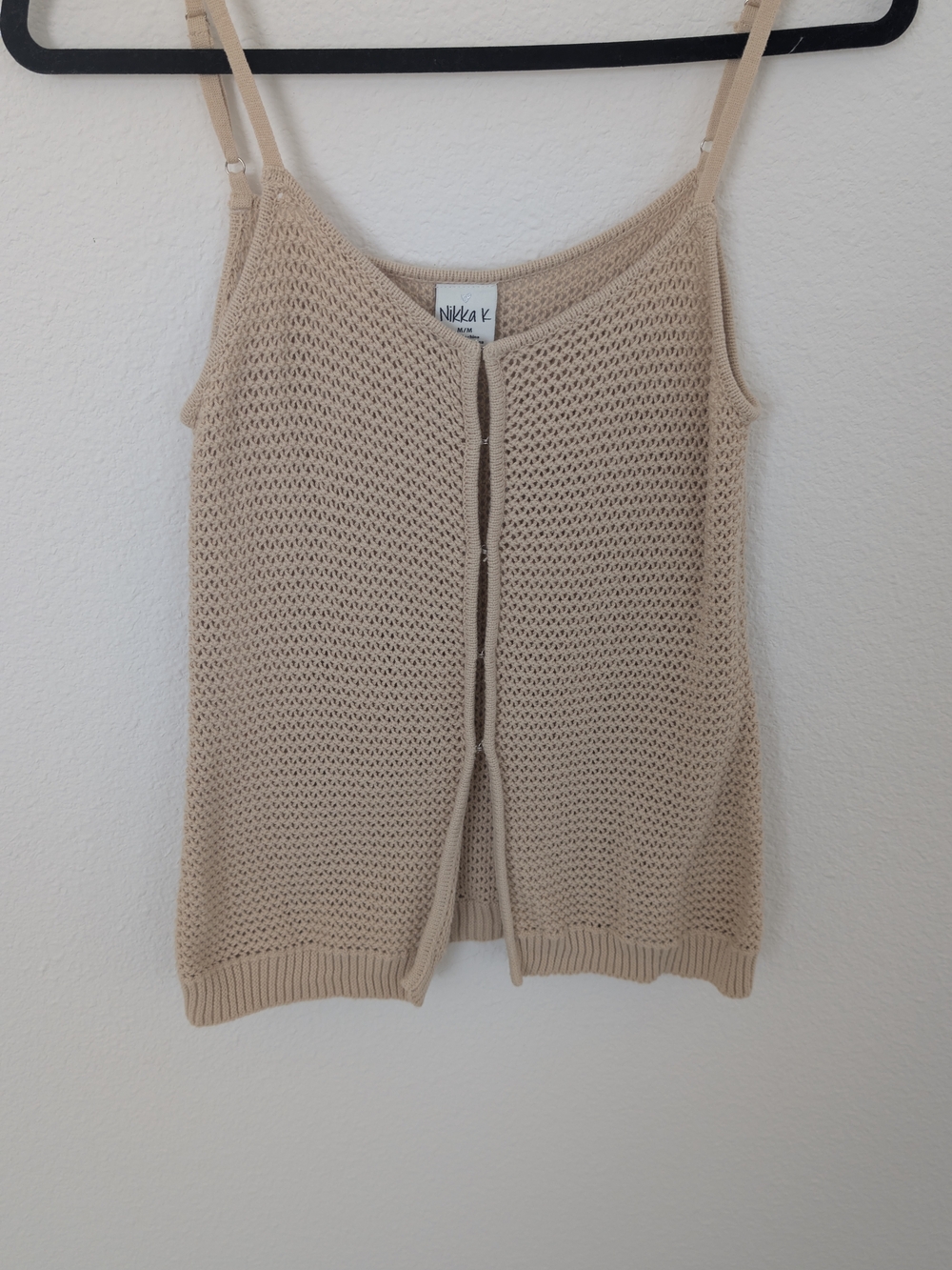 Nikka K Beige Knit Spaghetti Strap Tank